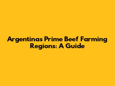 Argentina's Prime Beef Farming Regions: A Guide